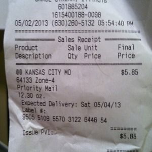 Shipping Reciept