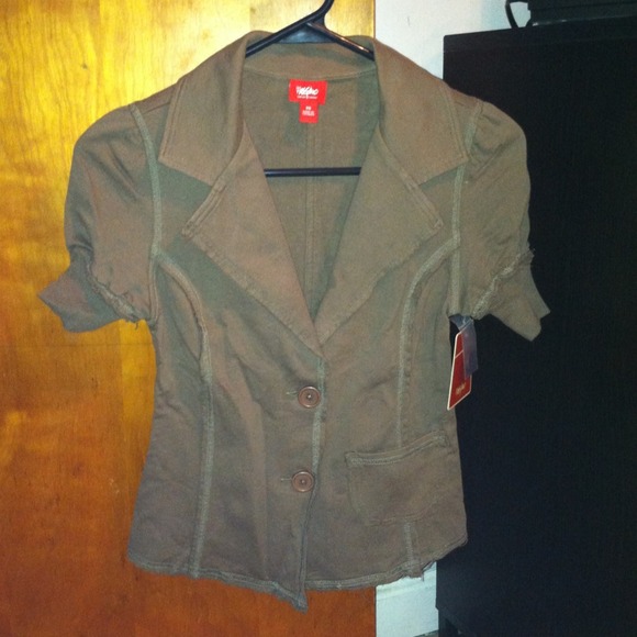 Brown cotton blazer shirt
