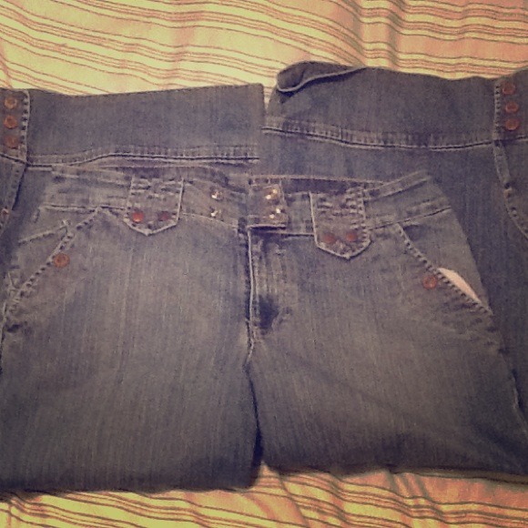 Capri wide leg jeans