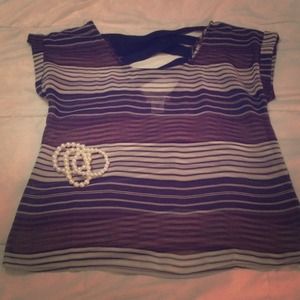 Criss cross back striped blouse!
