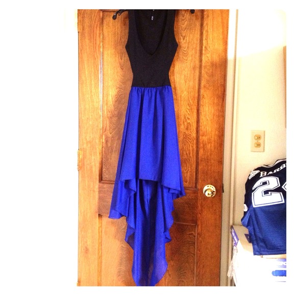 Black & Blue Hi Low Cut Out Dress