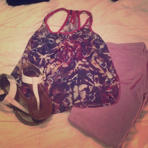 Sheer purple and blue tank!