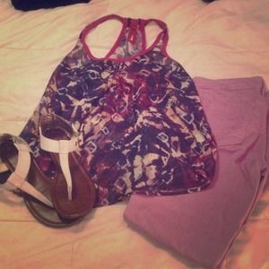 Sheer purple and blue tank!