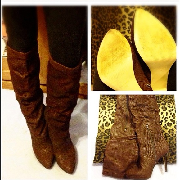 🌟HP🎉NINE WEST Brown leather boots - Picture 3 of 3