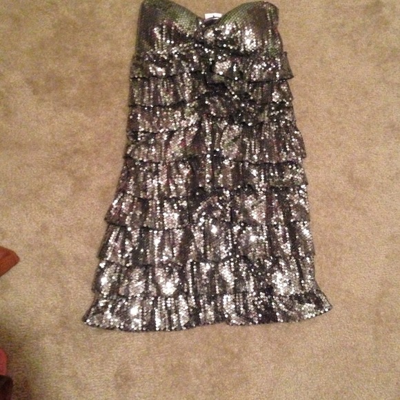 Glitter strapless dress