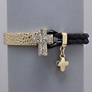 📌sale📌Crystal cross & cross bracelet