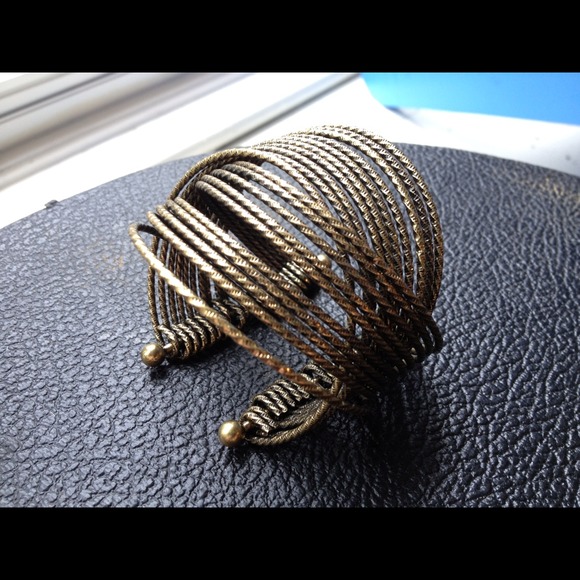 Bronze wire cuff bracelet