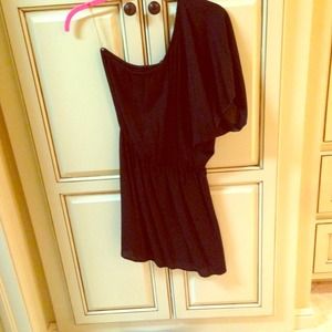 Sold. Black one-sleeve dress