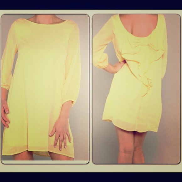 Bow Back Yellow Dress
