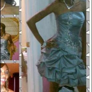 Dress Gray Corset Back