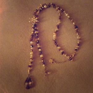 Brown stones/gold starfish necklace