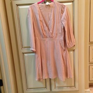 Sold. Pink and white 3/4 sleeve dress.