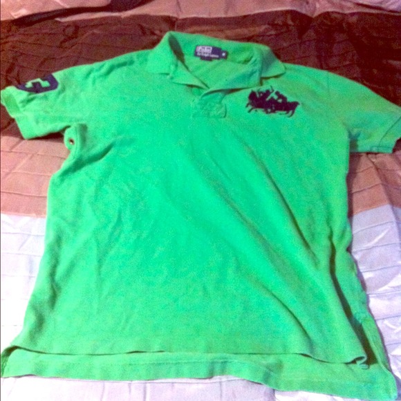 Green short sleeved collared polo mini button up! - Picture 1 of 4