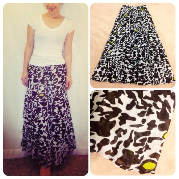 Printed Bohemian long skirt