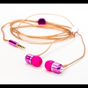 Pink BassBuds earbuds with Swarovski elements