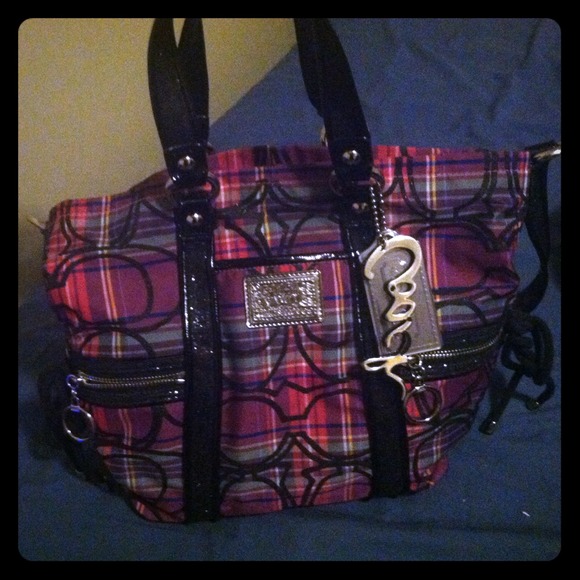 ⛔🚫Traded🚫⛔Coach poppy plaid purse