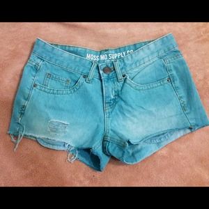 Light blue Cutoff Denim Shorts