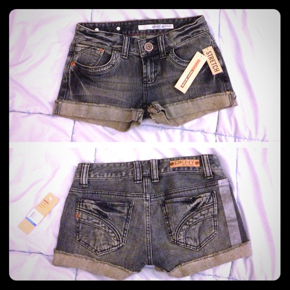DKNY Cuffed Denim Shorts