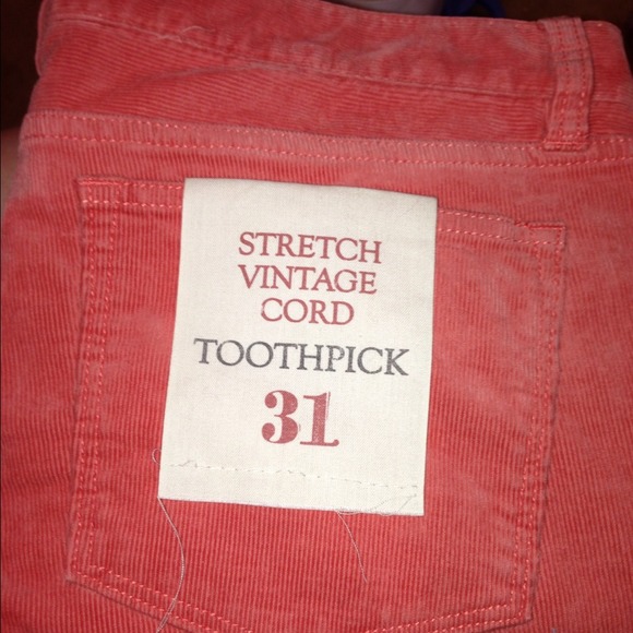 J crew coral corduroy pants