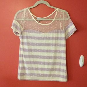 Purple and white lace top