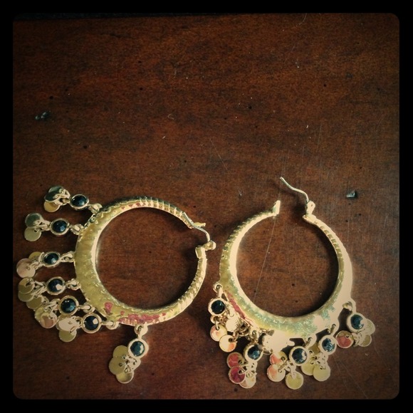 Gold and black earrings