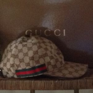 Authentic GG Pattern Baseball Hat with Web Detail