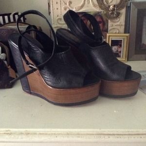 Dolce Vita wood/leather wedges ON HOLD