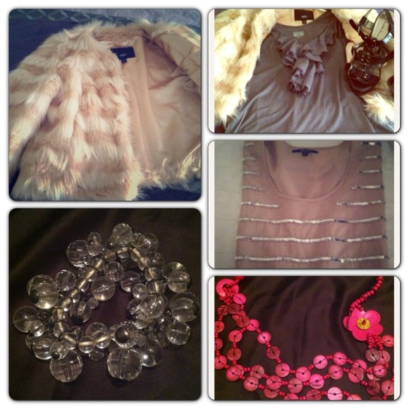 Coat, blouse, and accesories