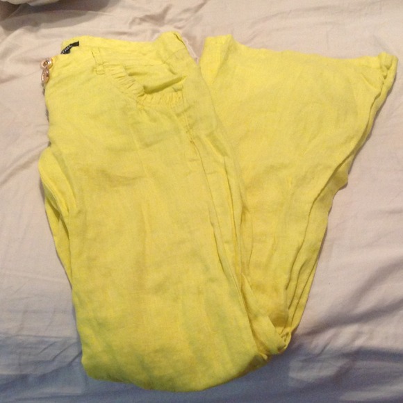 Yellow linen pants