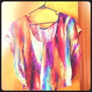 Multicolored tie-dye top