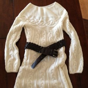 Adorable cream sweater dress