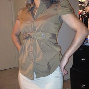 Brown dressy button down