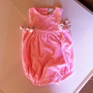 Baby girl Ralph Lauren pink terry cloth romper