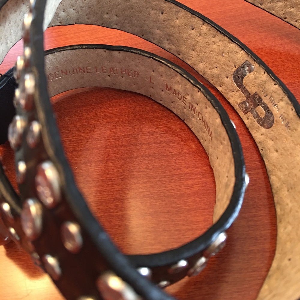 Studded Rhinestone Leather Belt - Picture 3 of 3