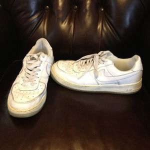 SALE. White Nike Air Force ones