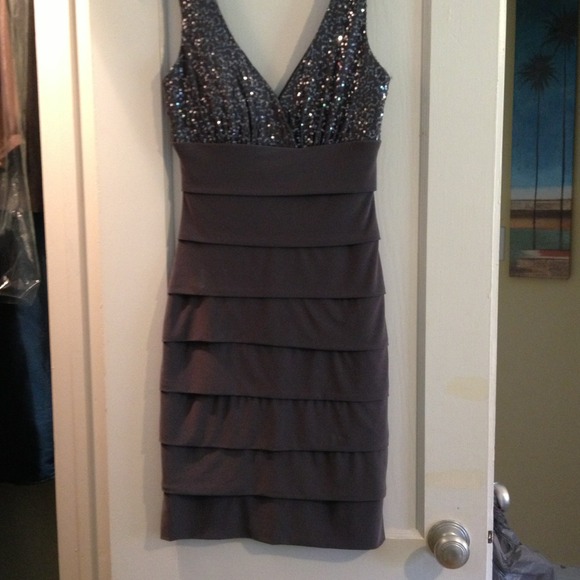Grey sequin top dress.