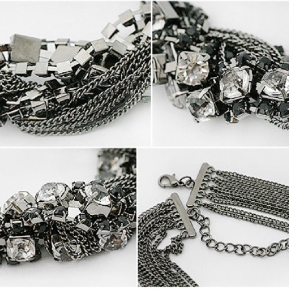 *NWT* Rhinestone braided statement necklace - Picture 3 of 4