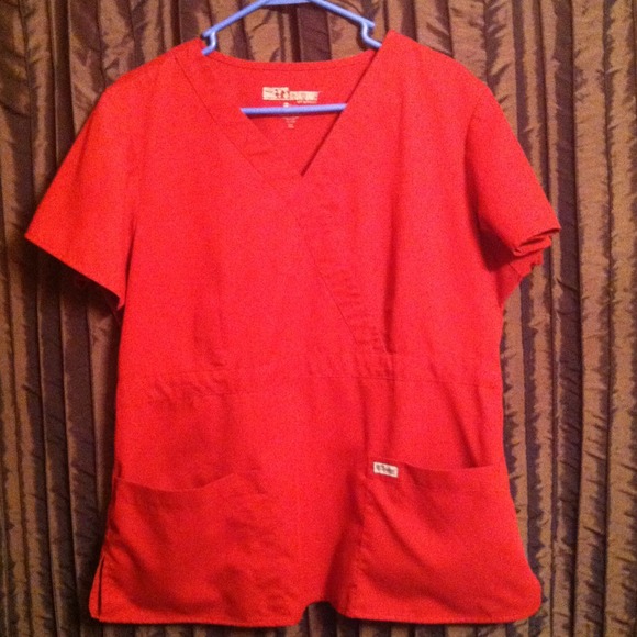 Red grey's anatomy scrub top