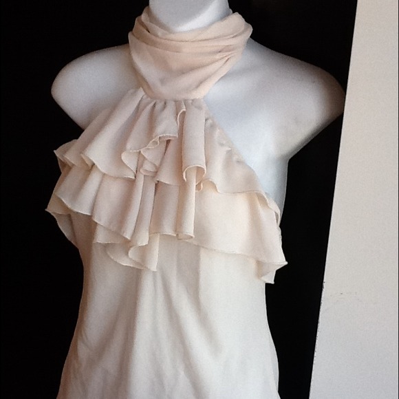 XX SOLD XX Cream colored Ruffle halter