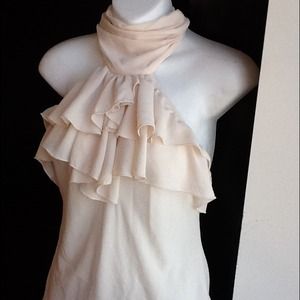 XX SOLD XX Cream colored Ruffle halter