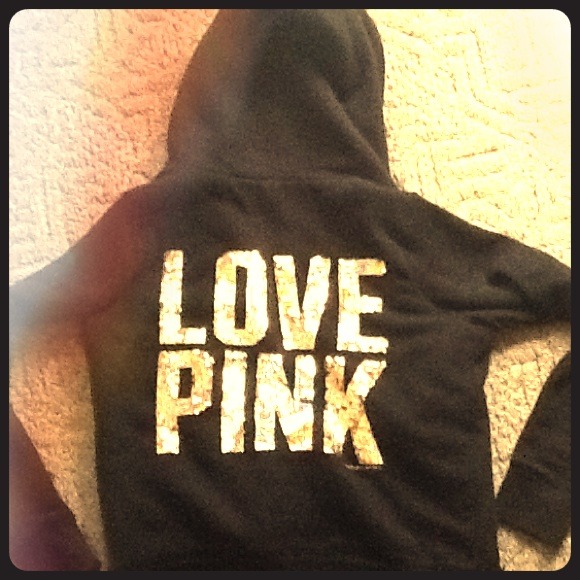 Victoria secret Pink faux fur lined hoodie