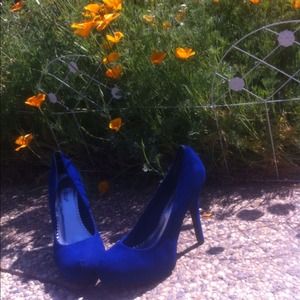 Cobalt blue suede shoes