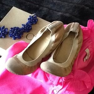 J Crew Leather With Canvas Covered Toes Size 7.5