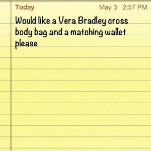 Would like a Vera Bradley CrossBody matchin wallet