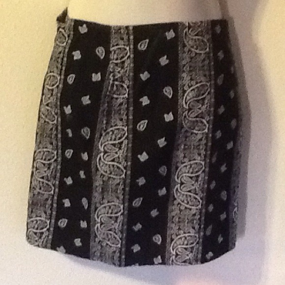 Bandana print wrap mini skirt