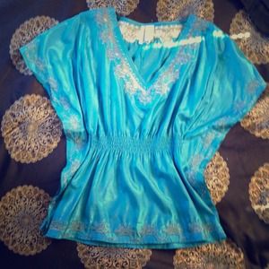 Blue Kimono Top.
