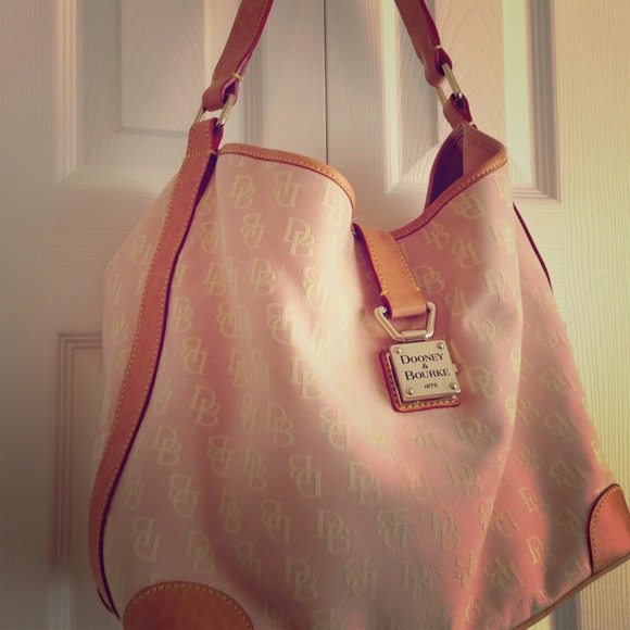 Pink and brown Dooney & Bourke purse