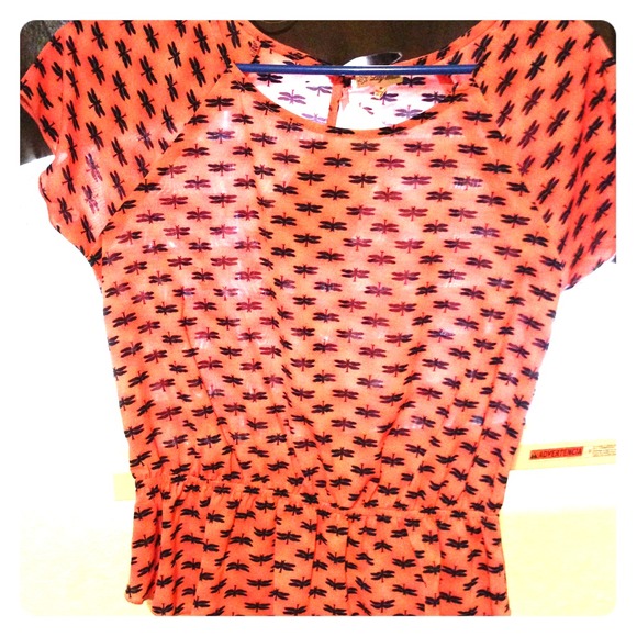 NWT dragonfly peplum blouse