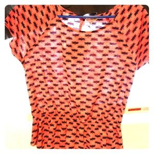 NWT dragonfly peplum blouse