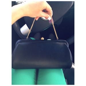 Vintage black clutch bag